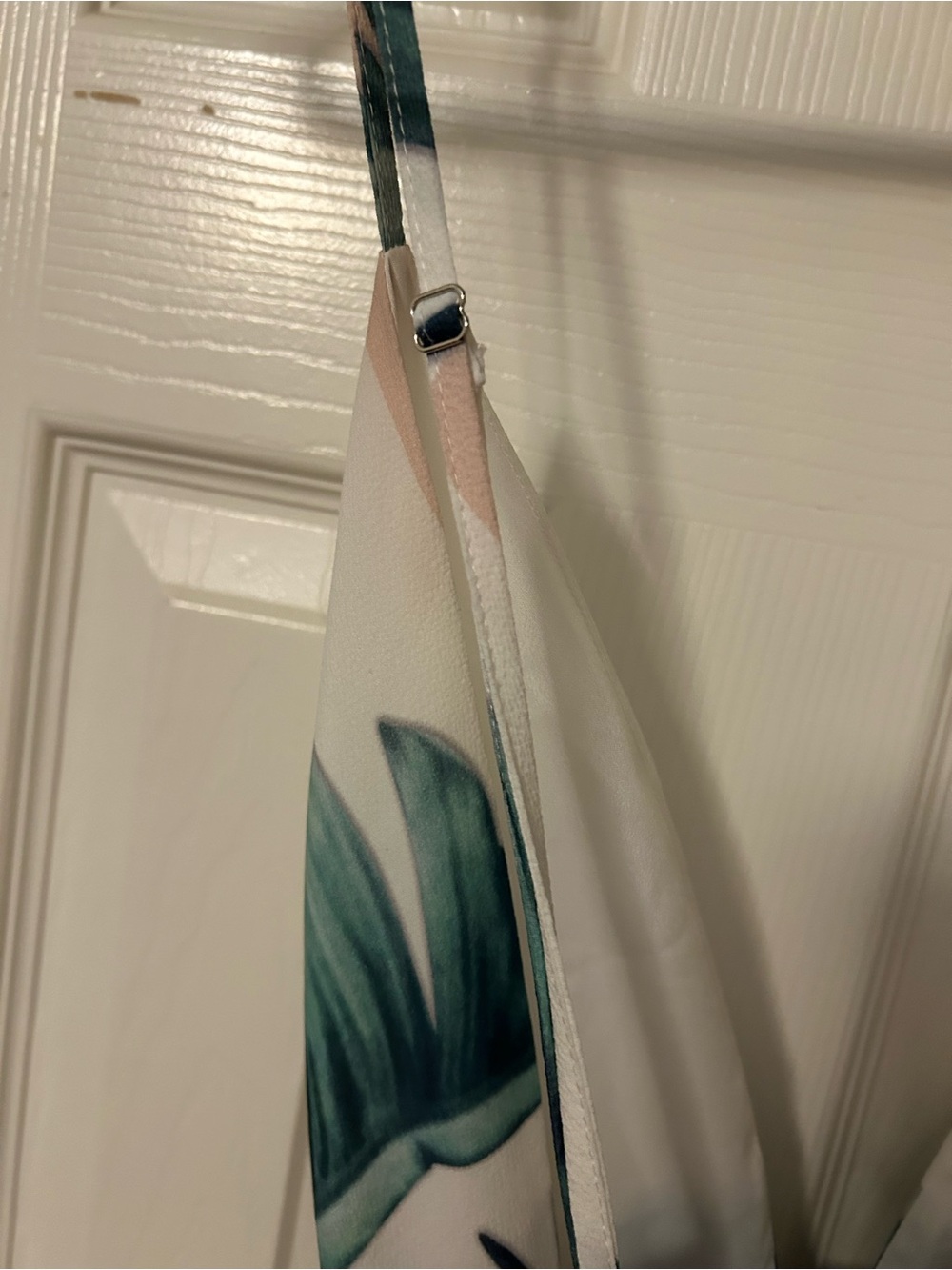 AKIRA White Maxi Jumpsuit with Teal & Blush Leaf Print - Picture 6 of 11